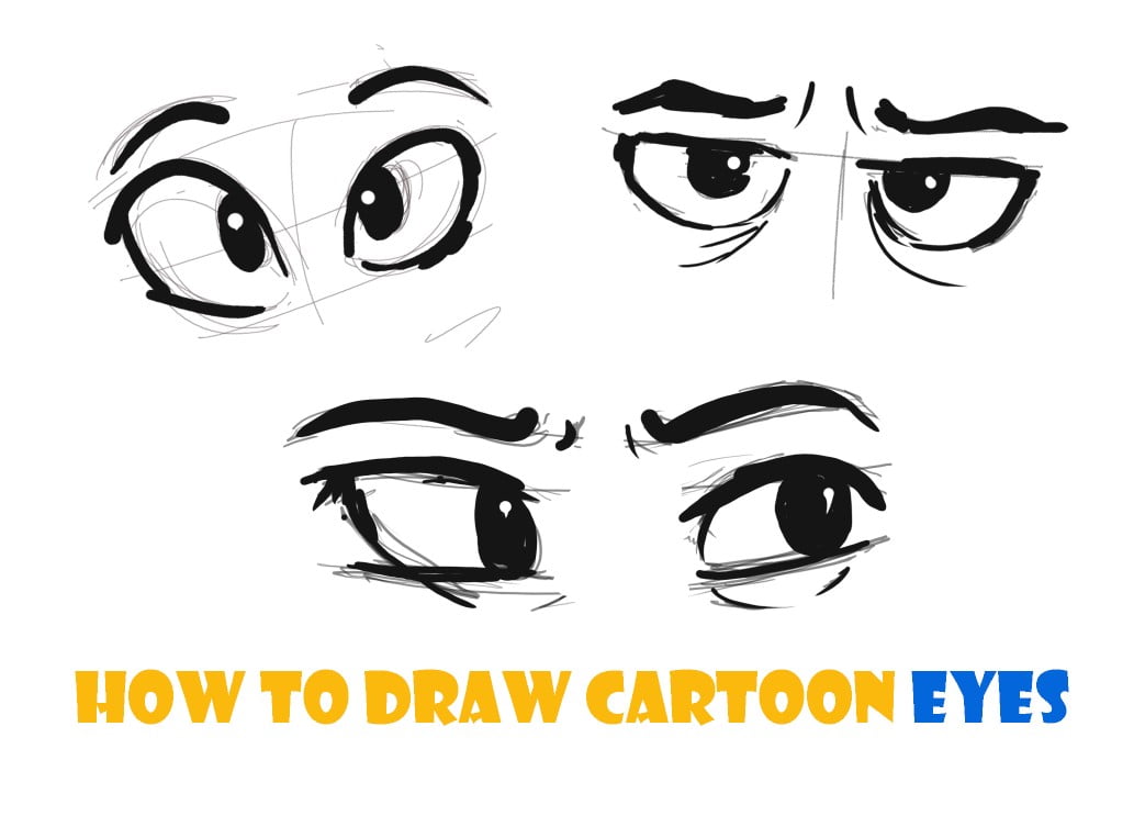 How to draw Cartoon eyes [step by step tutorial]