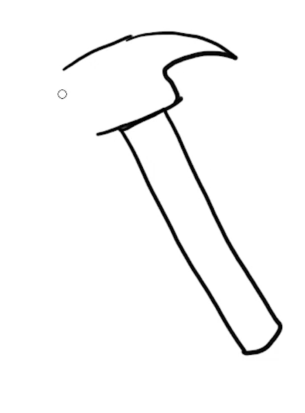 How to draw a hammer easy step by step