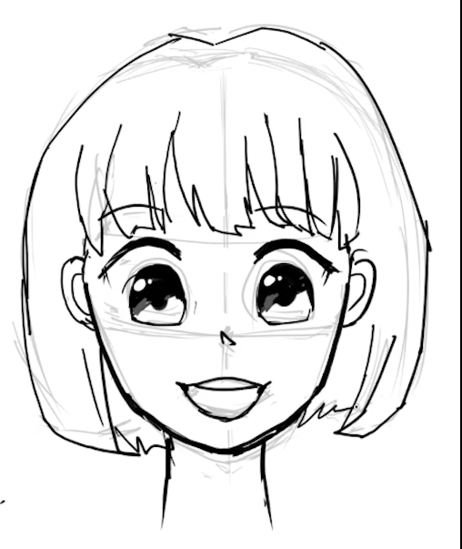How to draw Bangs Anime step by step