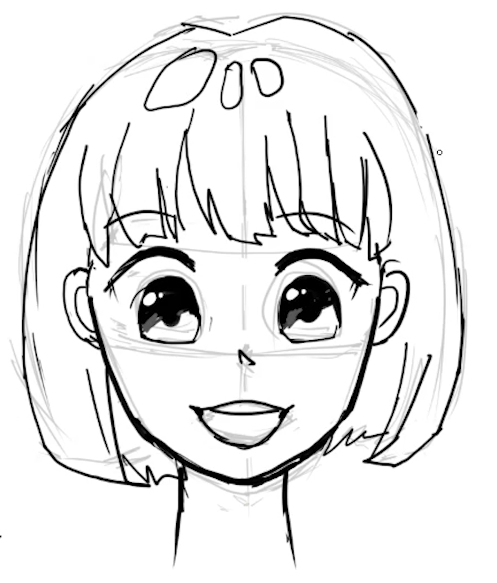 How to draw Bangs Anime step by step